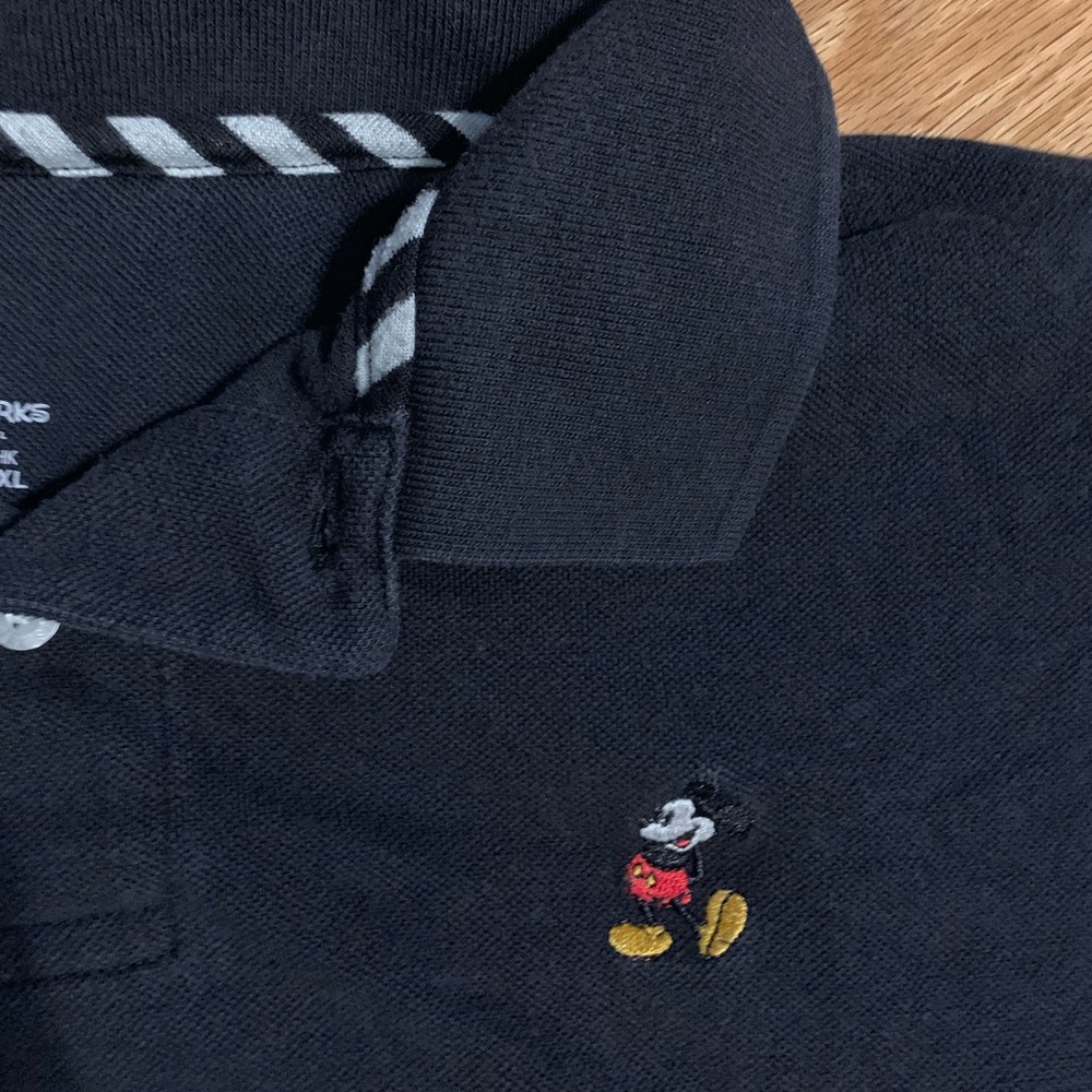 Walt Disney World Disney Parks Mickey Mouse Embroidered XL Black Cotton Polo - Picture 3 of 5